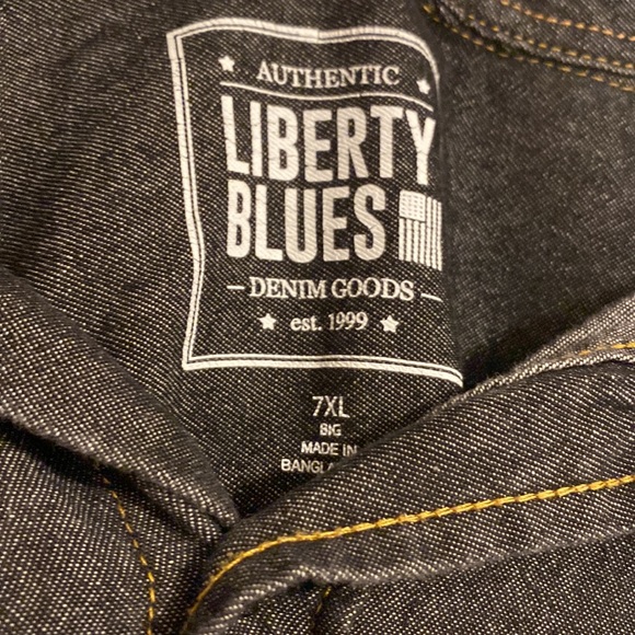 Big and tall denim long sleeve button up shirt - Picture 3 of 4